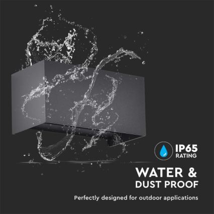 LED buitenwandlamp LED/24W/230V 4000K IP65 zwart
