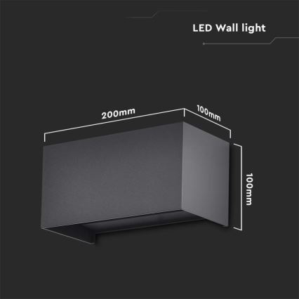 LED buitenwandlamp LED/24W/230V 4000K IP65 zwart