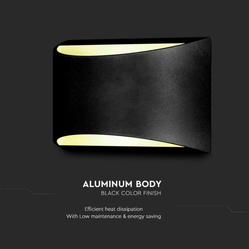 LED buitenwandlamp LED/9W/230V 4000K IP54 zwart