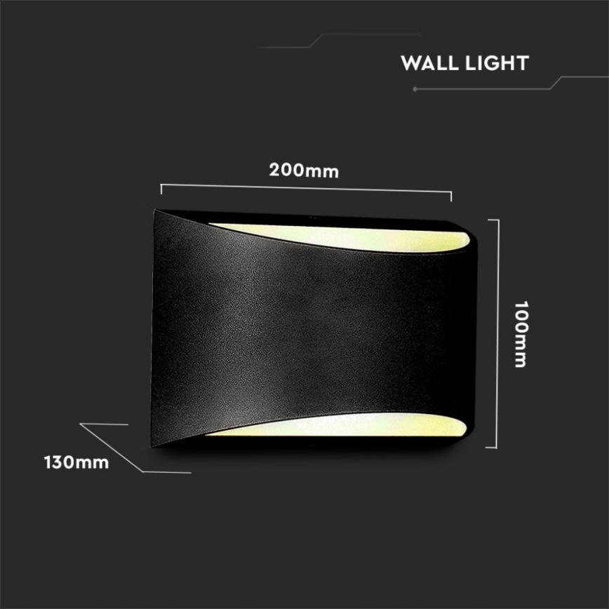 LED buitenwandlamp LED/9W/230V 4000K IP54 zwart