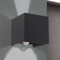 LED Buitenwandlamp met bewegings- en schemersensor CUBE-S LED/13W/230V IP54 antraciet