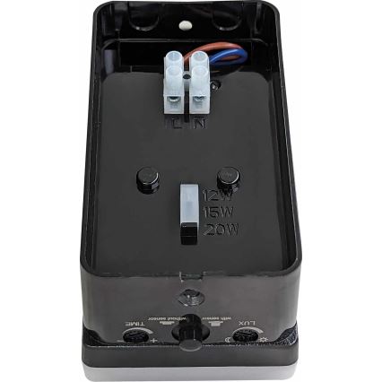 LED-dimbare buitenwandlamp met bewegings- en schemersensor LED/12/15/20W/230V IP65 zwart