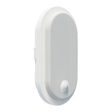 LED buitenwandlamp met bewegings- en schemersensor OVAL LED/10W/230V IP65 wit