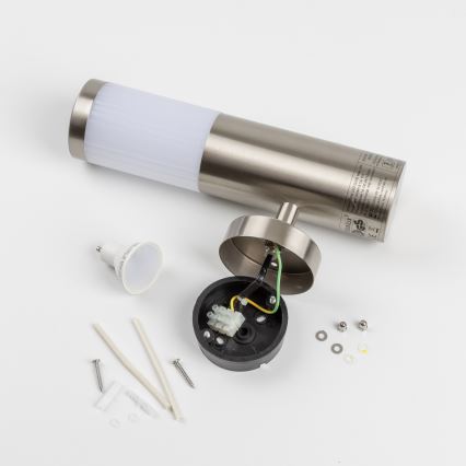 LED buitenwandlamp met bewegingssensor 1xGU10/5W/230V IP44 mat chroom