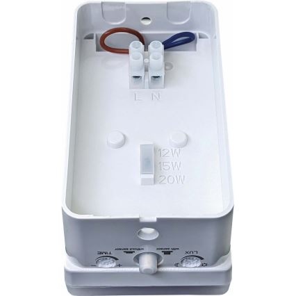 LED Dimbare buitenwandlamp met bewegingssensor en schemersensor LED/12/15/20W/230V IP65 wit