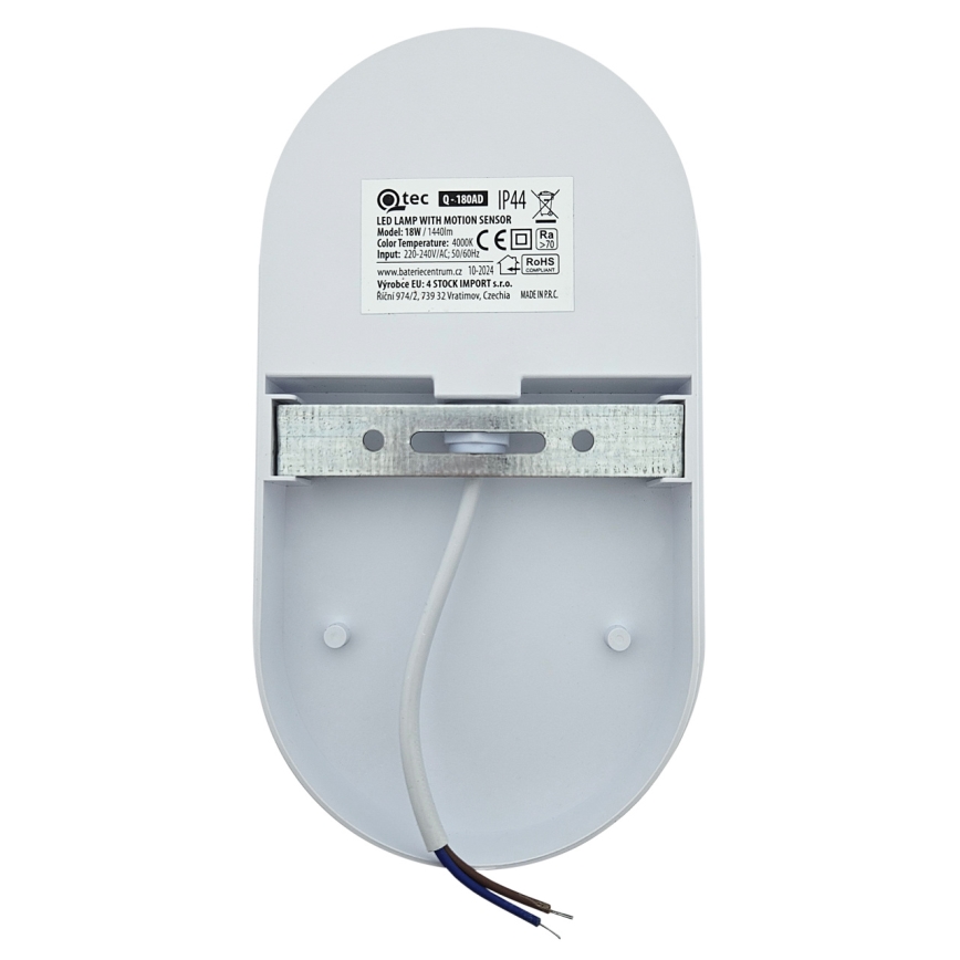 LED buitenwandlamp met bewegingssensor LED/18W/230V IP44 antraciet