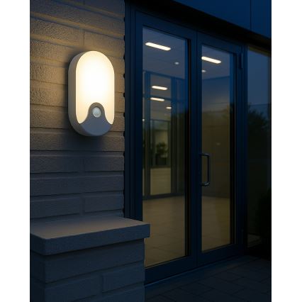 LED buitenwandlamp met bewegingssensor LED/18W/230V IP44 wit