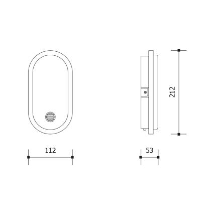 LED buitenwandlamp met bewegings- en schemersensor OVAL LED/10W/230V IP65 wit