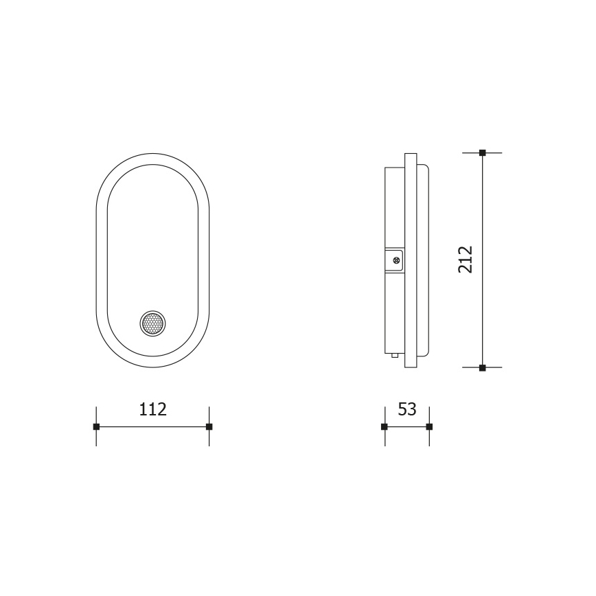 LED buitenwandlamp met bewegings- en schemersensor OVAL LED/10W/230V IP65 wit