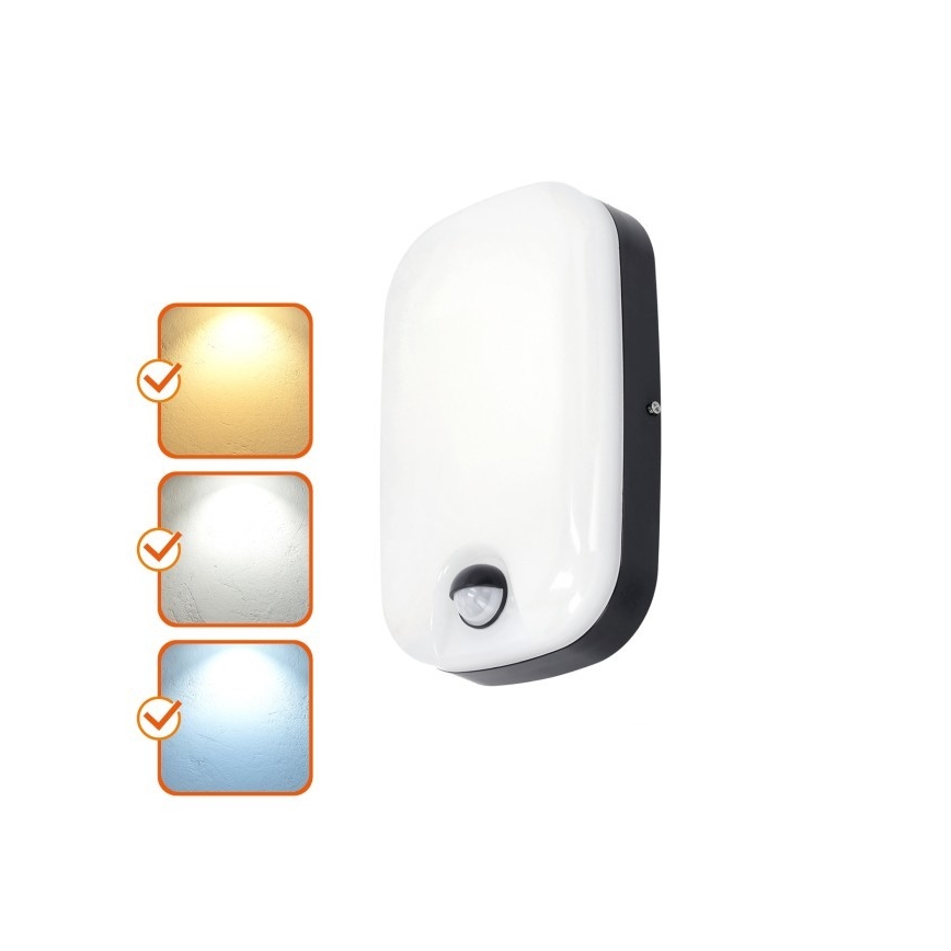 LED Buitenwandlamp met bewegings- en schemersensor BAVANO LED/15W/230V 3000/4000/5700K IP54