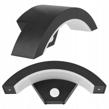 LED buitenwandlamp met bewegingssensor LED/10W/230V IP54 zwart