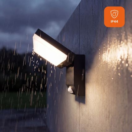 LED buitenwandlamp met bewegingssensor LED/18W/230V IP44 zwart