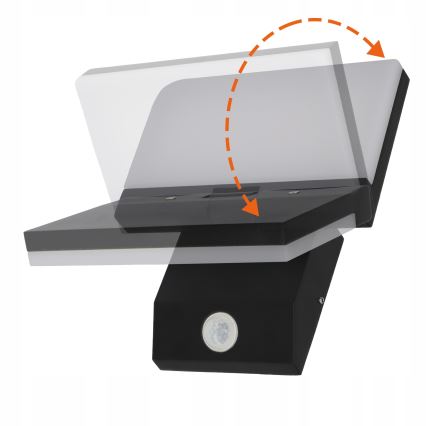 LED buitenwandlamp met bewegingssensor LED/18W/230V IP44 zwart
