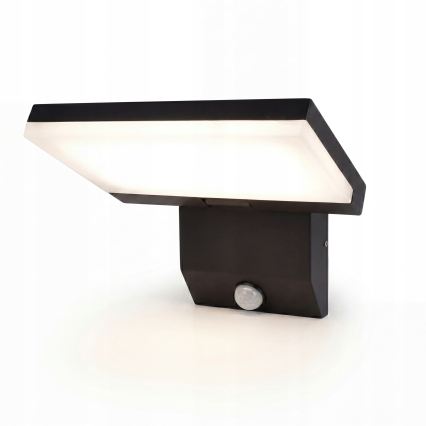 LED buitenwandlamp met bewegingssensor LED/18W/230V IP44 zwart