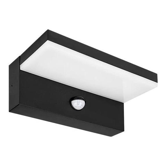 LED buitenwandlamp met sensor LED/9W/230V 4000K IP44 zwart