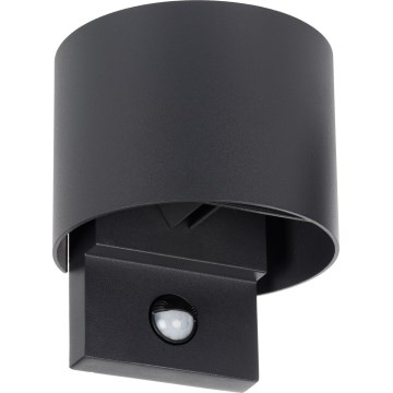 LED buitenwandlamp met sensor REKA LED/7W/230V IP54 antraciet rond
