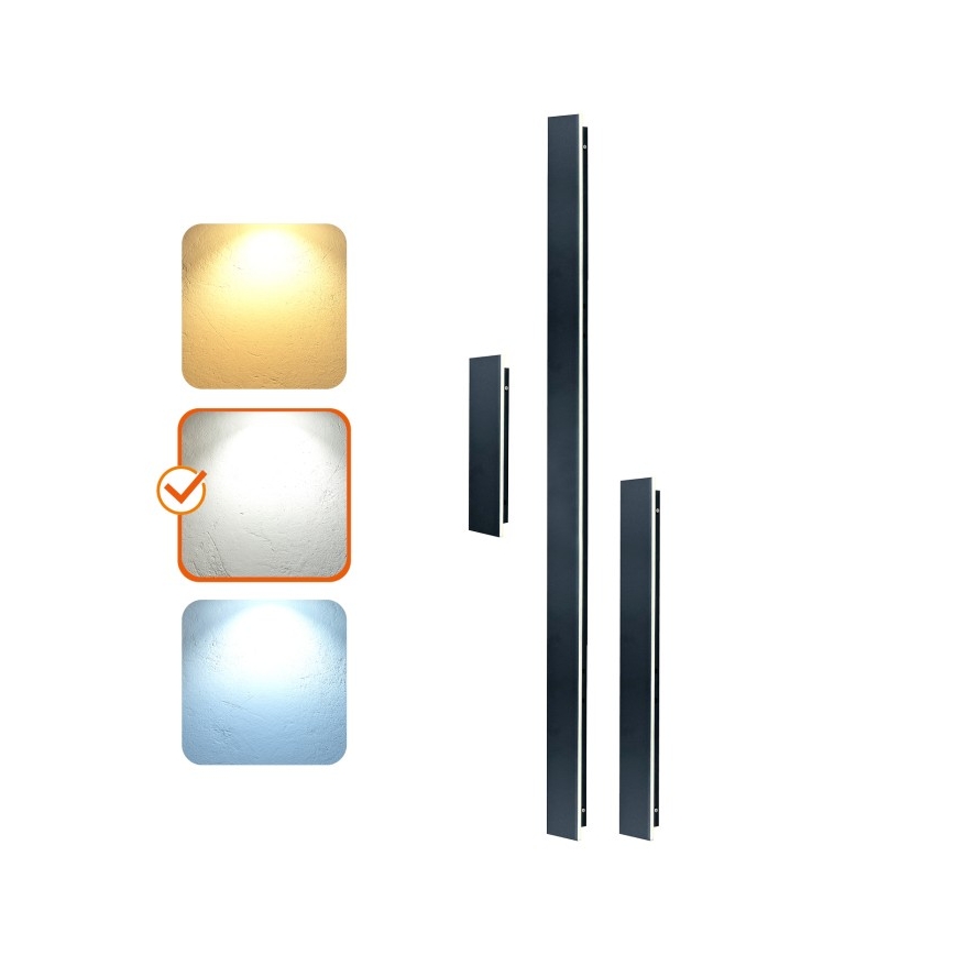 LED buitenwandlamp MIRANA LED/25W/230V 4000K IP44 120 cm zwart