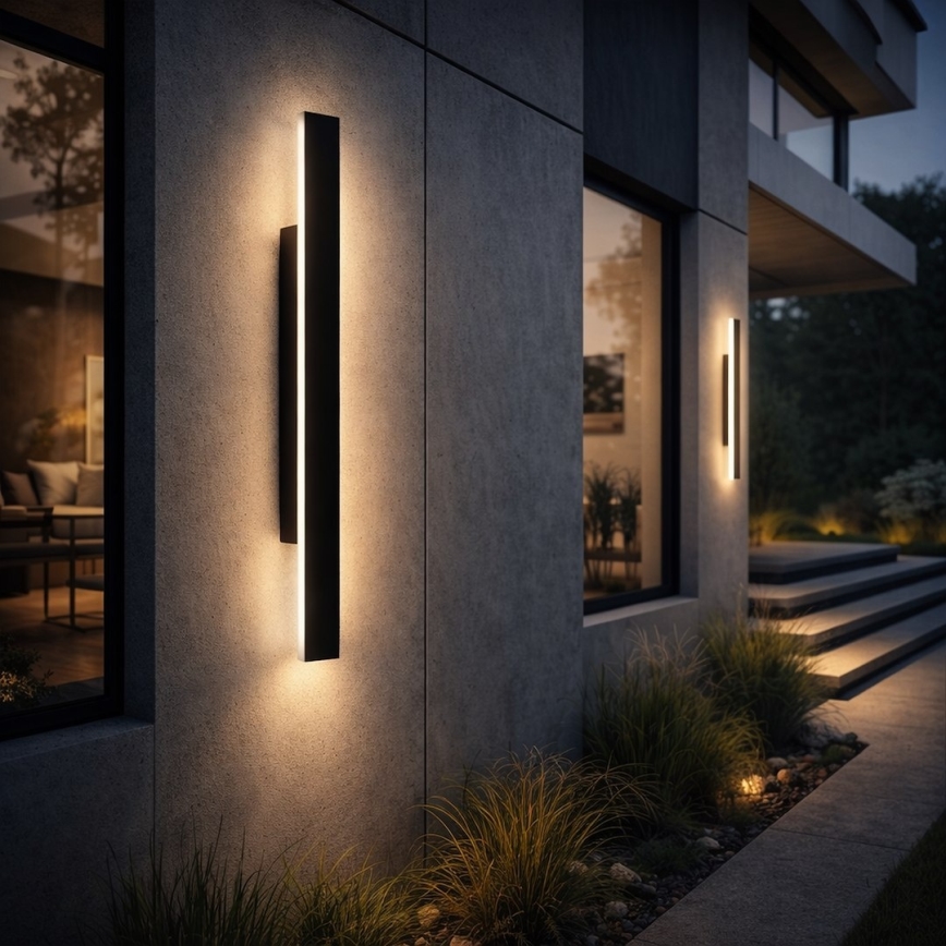 LED buitenwandlamp WOW LED/11W/230V 3000/4000/6000K 60 cm IP54 zwart
