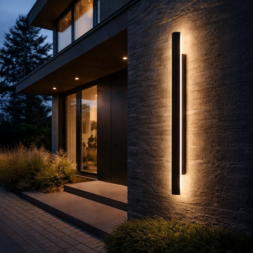 LED buitenwandlamp WOW LED/20W/230V 3000/4000/6000K 120 cm IP54 zwart