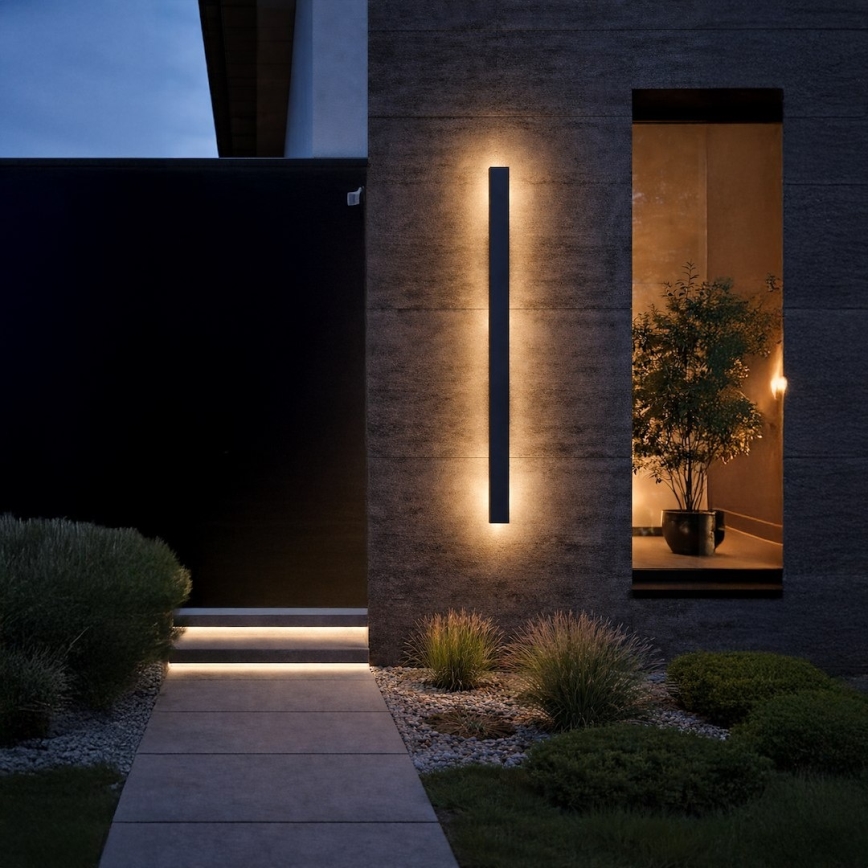 LED buitenwandlamp WOW LED/20W/230V 3000/4000/6000K 120 cm IP54 zwart