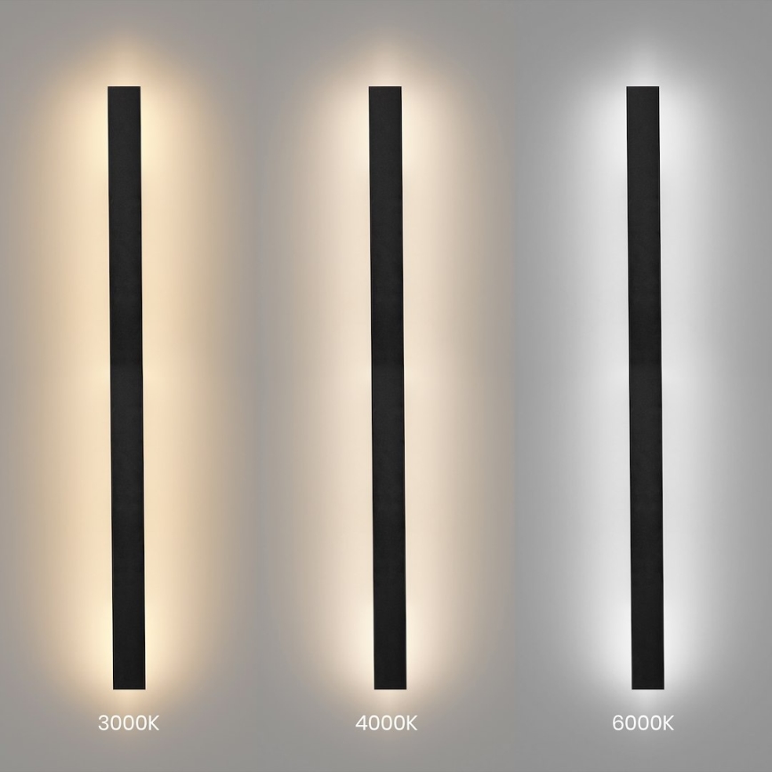LED buitenwandlamp WOW LED/20W/230V 3000/4000/6000K 120 cm IP54 zwart