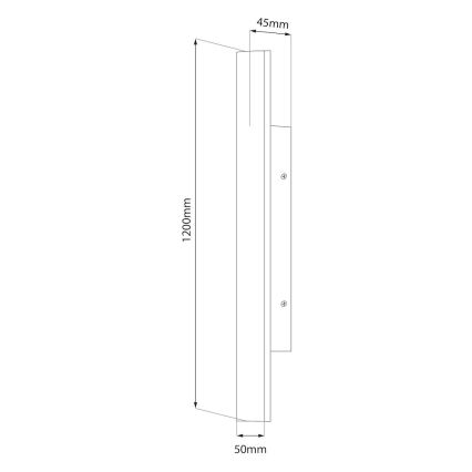 LED buitenwandlamp WOW LED/20W/230V 3000/4000/6000K 120 cm IP54 zwart