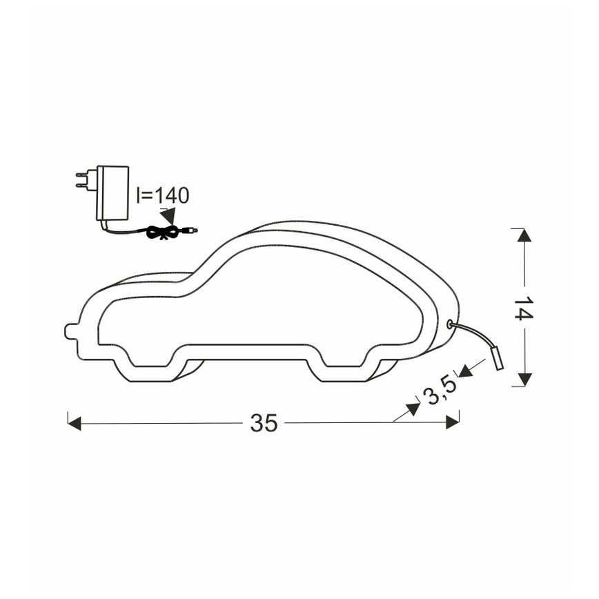 LED-bureaulamp voor kinderen CAR LED/11W/230V roze