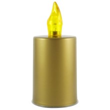 LED Candle LED/2xAA warm wit 10,8 cm goud