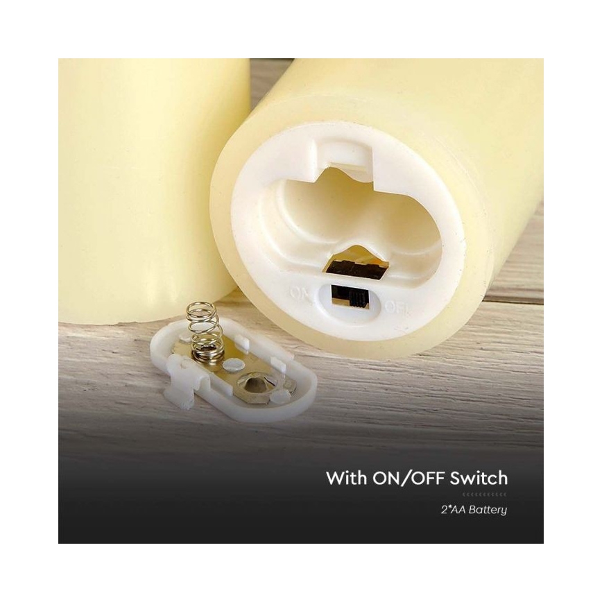 LED Candle LED/2xAA warm wit 11 cm