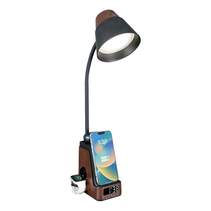 LED+CCT dimbare tafellamp met draadloos QI-opladen IDEAL LED/8W/230V 2700/4000/5000K bruin