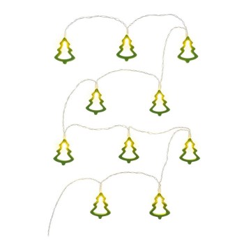 LED decoratief lichtsnoer 10xLED/2xAA 1,6m warm wit