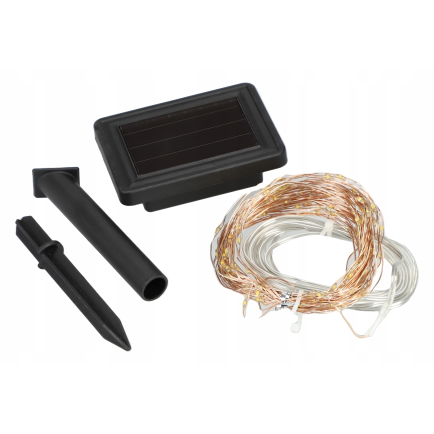 LED decoratief lichtsnoer op zonne-energie 200xLED/1,2V 800 mAh 12 m IP44 zwart