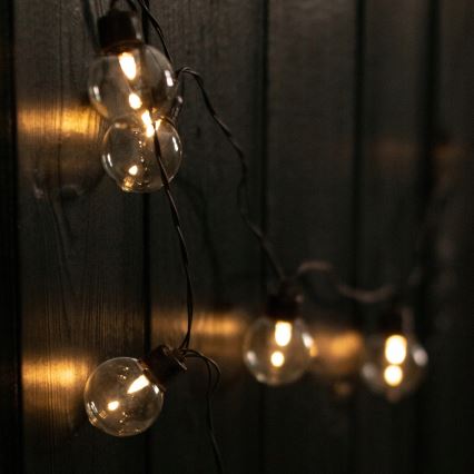 LED decoratieve lichtsnoer op zonne-energie 20xLED/8 functies 500 mAh 7,6 m IP67 warm wit