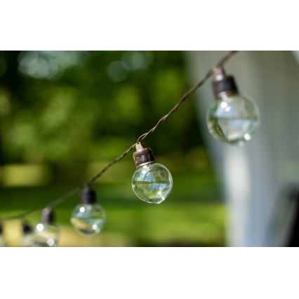 LED decoratieve lichtsnoer op zonne-energie 20xLED/8 functies 500 mAh 7,6 m IP67 warm wit