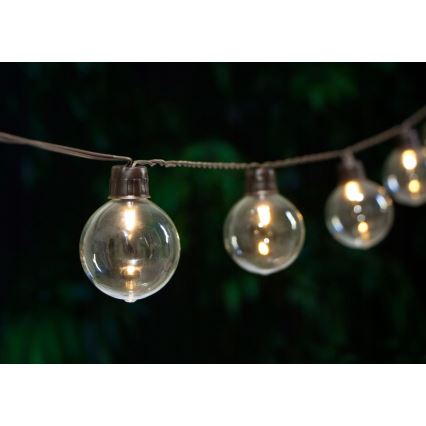 LED decoratieve lichtsnoer op zonne-energie 20xLED/8 functies 500 mAh 7,6 m IP67 warm wit