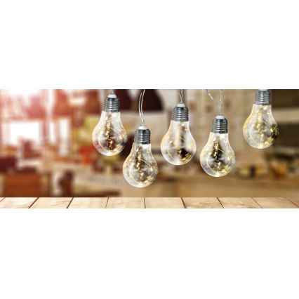 LED-decoratieve slinger SMOLDER 2,1 m 10xLED/2xAA