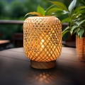 LED Decoratieve tafel lamp BOHO LED/2xAAA rotan