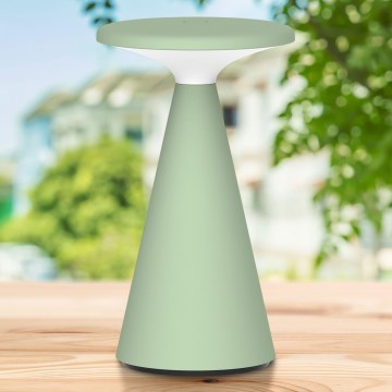 LED Dimbaar aanraken buitenshuis tafellamp PAROS LED/1,8W/5V USB 1800 mAh IP44 groen