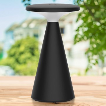 LED Dimbaar aanraken buitenshuis tafellamp PAROS LED/1,8W/5V USB 1800 mAh IP44 zwart