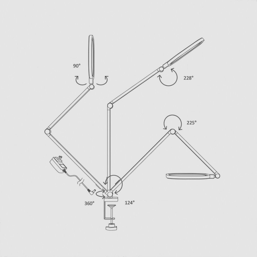 LED Dimbaar aanraken flexibel tafellamp POINTIQ LED/15W/230V 3000-6500K CRI 96 zwart