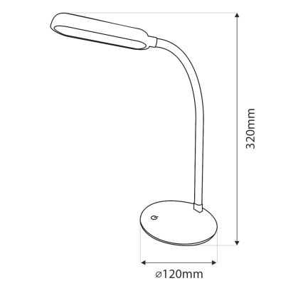 LED Dimbaar aanraken flexibel tafellamp LED/6W/5V USB 1200 mAh wit