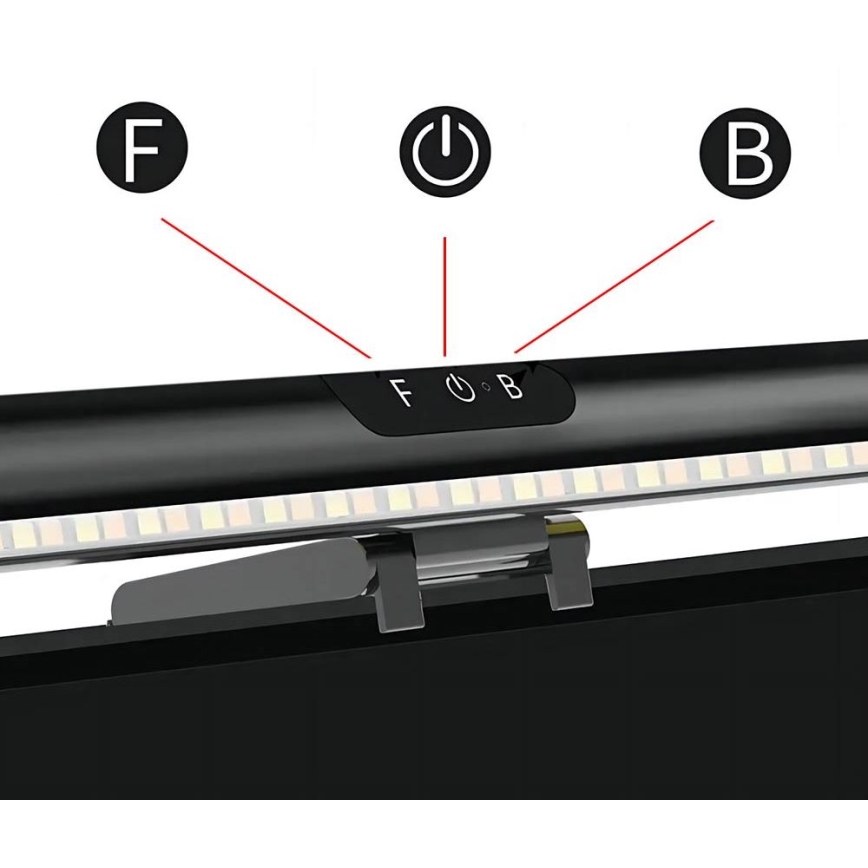 LED Dimbaar aanraken monitor verlichting LED/5W/5V 3000/4000/5000/6000K 42 cm zwart