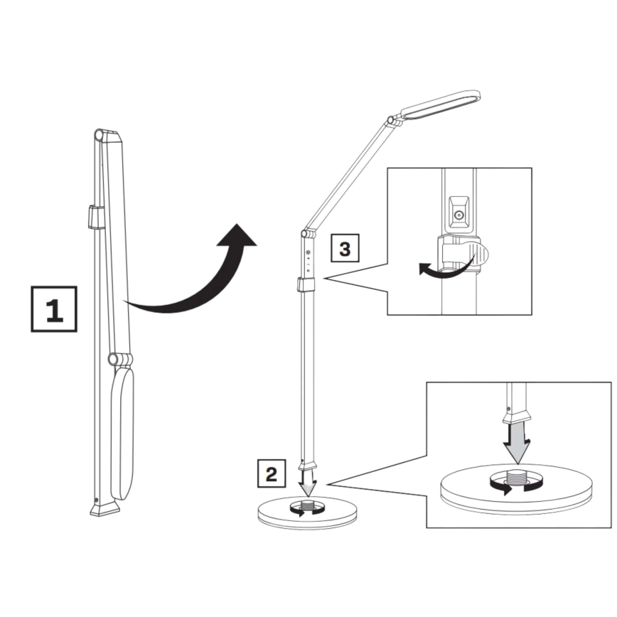 LED Dimbaar aanraken Staande lamp FERRARA LED/13W/230V 3000/4000/6000K zwart