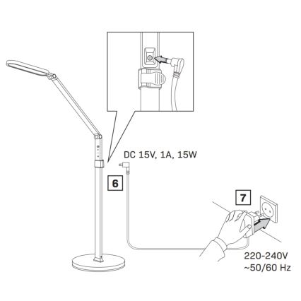 LED Dimbaar aanraken Staande lamp FERRARA LED/13W/230V 3000/4000/6000K wit