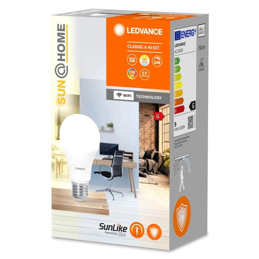 LED Dimbaar antibacterieel Lamp A40 E27/9W/230V Wi-Fi - Ledvance