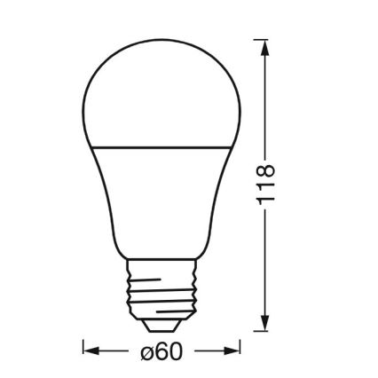 LED Dimbaar antibacterieel Lamp A40 E27/9W/230V Wi-Fi - Ledvance