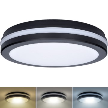LED Dimbaar buitenshuis plafond lamp LED/18W/22W/26W/230V 3000/4000/6500K IP65 zwart