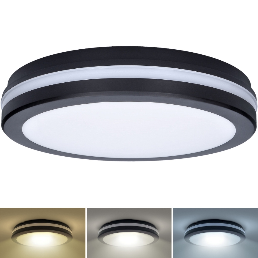 LED Dimbaar buitenshuis plafond lamp LED/18W/22W/26W/230V 3000/4000/6500K IP65 zwart