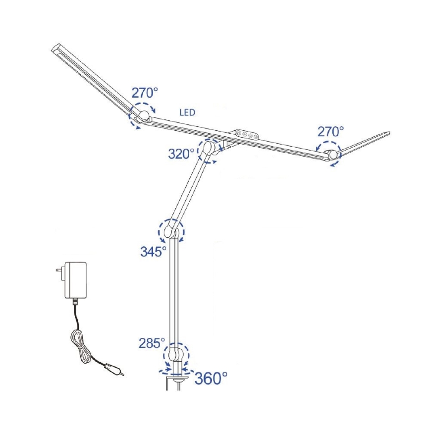 LED Dimbaar aanraken flexibel tafellamp POINTIQ LED/36W/230V 3000-6500K CRI 92 zwart