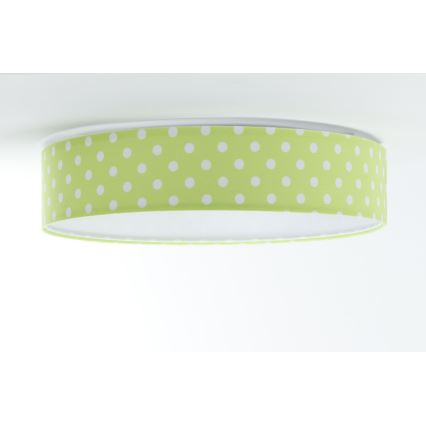 LED Dimbare Kinderplafondlamp SMART GALAXY KIDS LED/24W/230V 3000-6500K stippen groen/wit + afstandsbediening